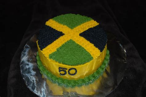 Jamaican flag cake for 50th Independence Day. Cake flavor is vanilla ...