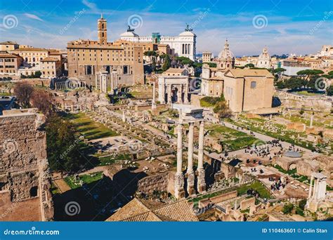 The Roman Forum Foro Romano and Roman Ruins As Seen from the P Editorial Photo - Image of ...