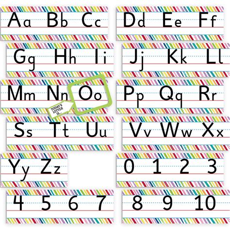 Buy Colorful Scribble Alphabet and Numbers Line Bulletin Board Set Alphabet Wall Classroom ...