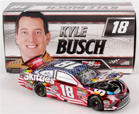 Kyle Busch Signed NASCAR #18 2017 Skittles Red, White, Blue Color ...