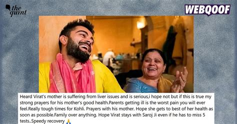 Fact-check | Fake News About Virat Kohli's Mother Suffering With Liver ...