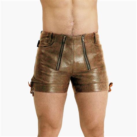 Mens Brown Leather Shorts | Mr Leather Shop