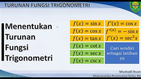 Turunan Pertama Fungsi Tangen - YouTube