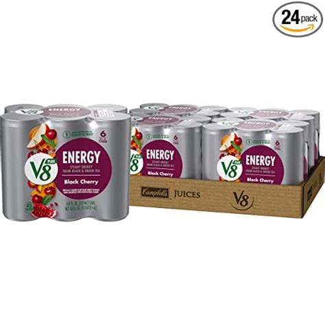 24-Pack V8 +ENERGY Black Cherry 8 fl oz Energy Drink Cans only $11.97 ...