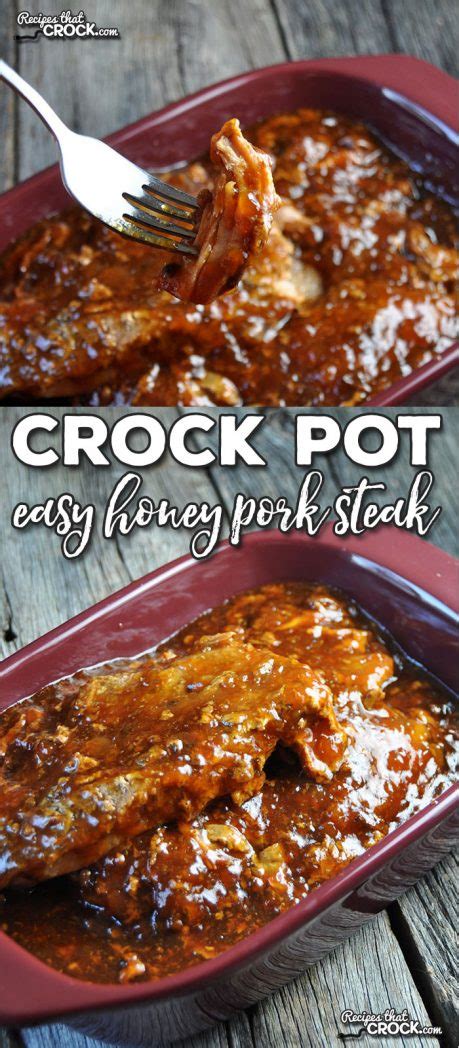 Easy Crock Pot Honey Pork Steaks - Recipes That Crock!