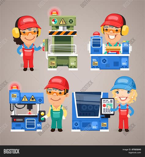 Set Cartoon Workers Vector & Photo (Free Trial) | Bigstock