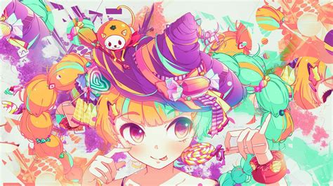 Wallpaper Colorful Kawaii Witch and sweet | Anime, Anime wallpaper ...