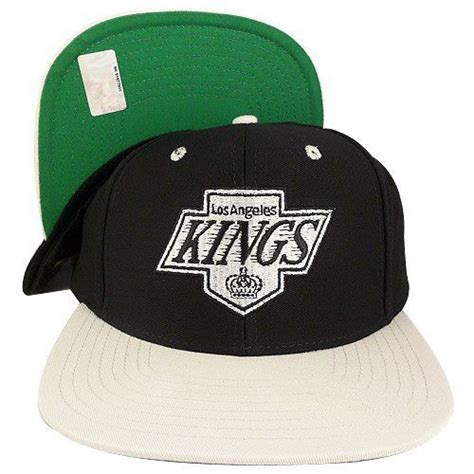 vintage retro NHL LA kings black grey 2 tone green under bill / visor snapback hat cap by Reebok ...