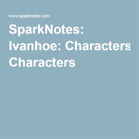 Ivanhoe: Characters | Ivanhoe, Character, List