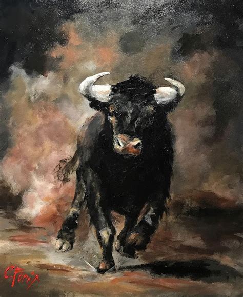 Bull Painting - Raging Bull by Carole Foret in 2021 | Bull painting, Art painting oil, Wildlife art