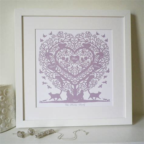 personalised cat lovers family tree print by glyn west design ...