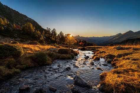 Wallpaper Andorra Sorteny, Pyrenees Nature Autumn Mountains sunrise