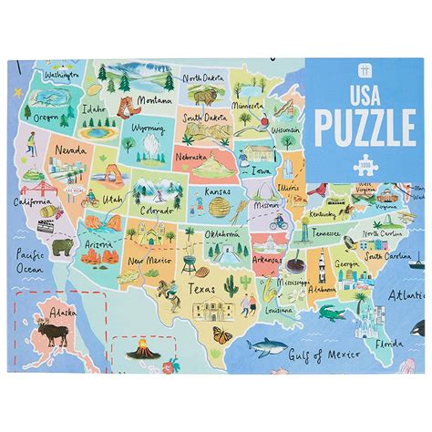 USA Map Jigsaw Puzzle, 1000-Pieces – Talking Tables UK