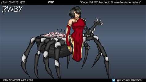 RWBY FanArt: Grimmified Arachnoid Cinder (Spider-Grimm) Drawn By ...