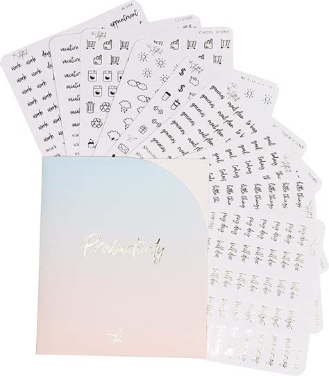 Amazon.com: Clear Gold Foil Planner Stickers - Productivity - Functional - Icons - Words - Over ...