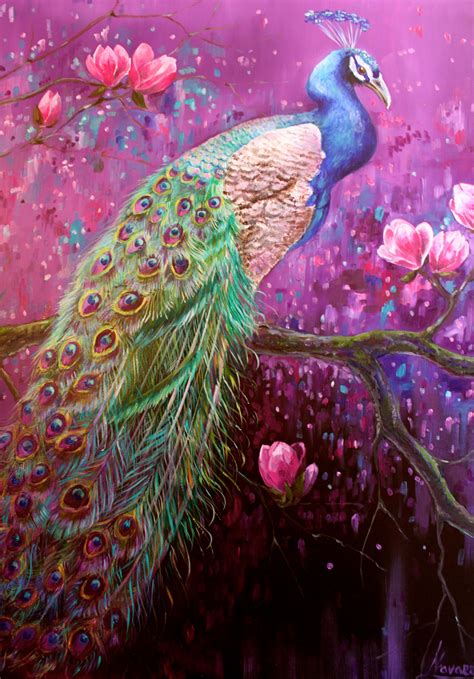 Peacock with Magenta Background | Peacock wall art, Peacock painting, Framed art prints