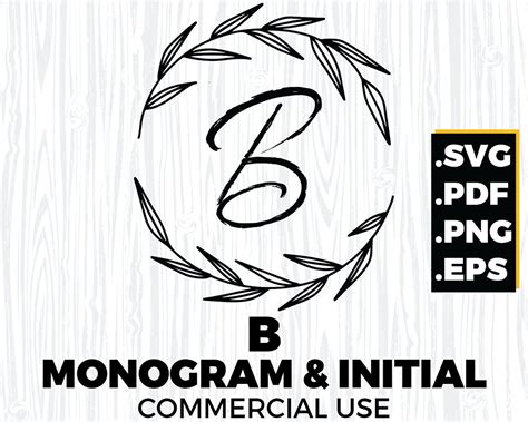 B Monogram, B Initial, B Letter, Alphabet, Svg, Png, Pdf, Eps for Cricut - Etsy