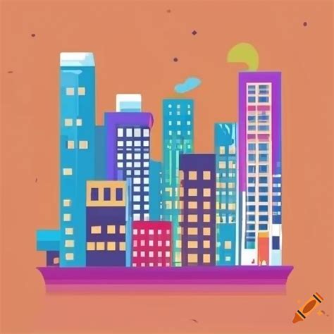 Colorful city map vector flat