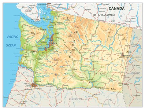 Physical Map Of Washington State - Map Of New Hampshire