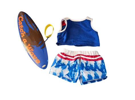 BABW Build A Bear Surf Board Summer Fun Tank Top Shirt Swin Trunks Shorts Outfit | eBay