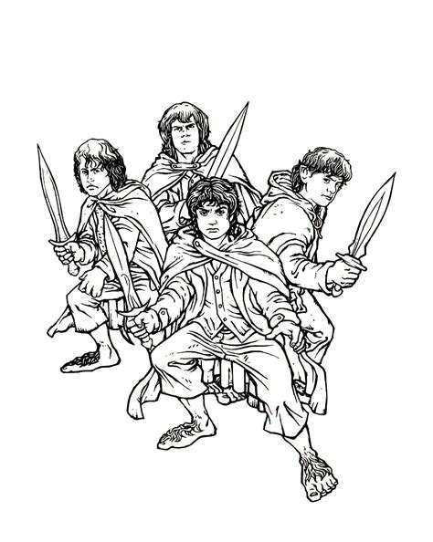 Lord of the Rings: Hobbits - Lord of the Ring Coloring Pages for Kids