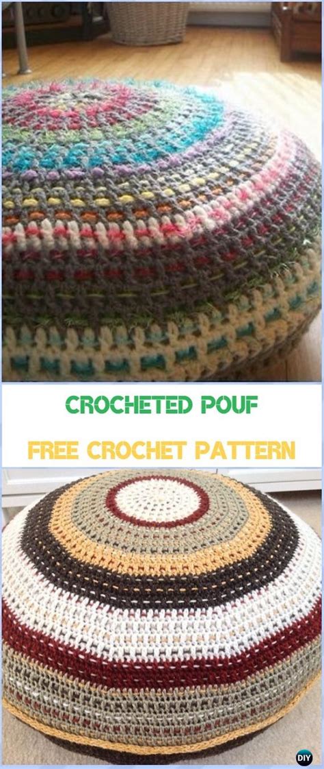 Crochet Poufs & Ottoman Free Patterns & DIY Tutorials