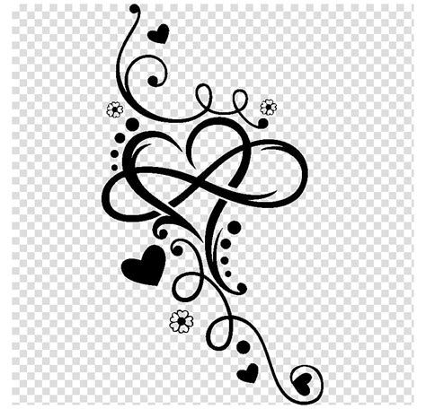 Black hearts illustration, Infinity Heart Tattoo Henna T-shirt ...