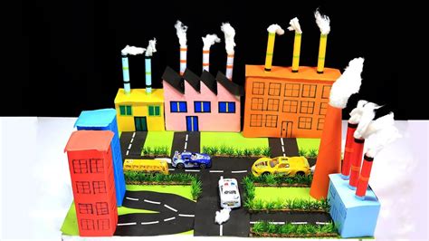 How to Make air pollution factory model - science school exhibition ...