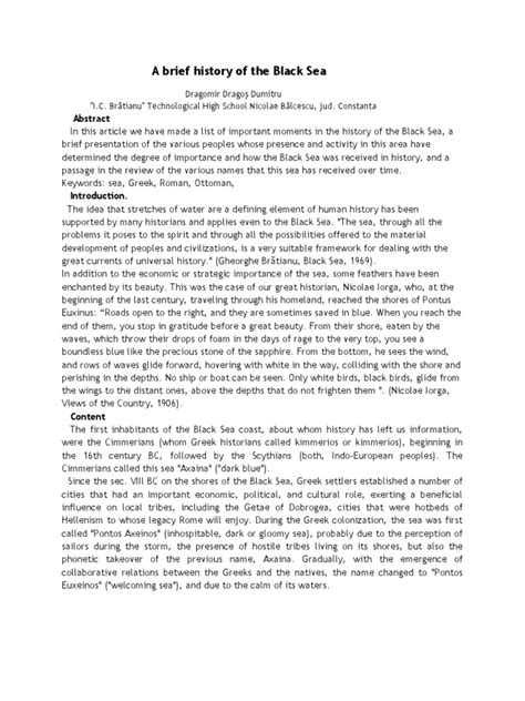 A Brief History of The Black Sea | PDF | Byzantine Empire | Black Sea