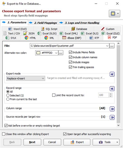 PDF Export Format - Exportizer Documentation