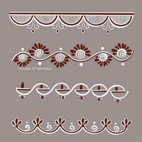 Mandana design for Diwali | Simple rangoli border designs, Rangoli ...