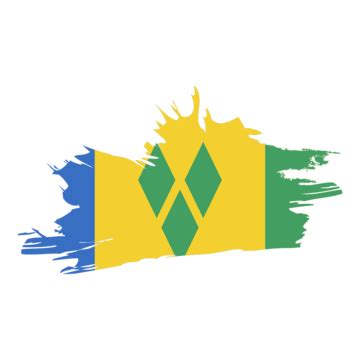 St Vincent Grenadines Flag Brush Stroke Clipart Design, St Vincent Grenadines Flag Brush, St ...
