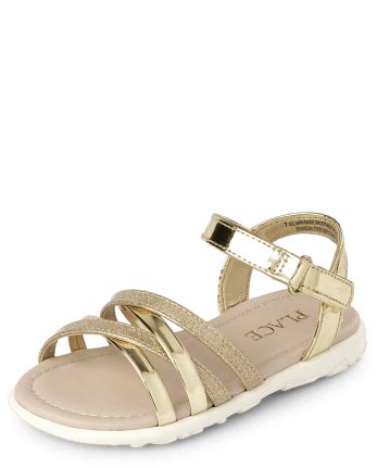 Toddler Girls Glitter Sandals - GOLD | The Children's Place