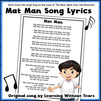 Mat Man Song Lyrics Printable