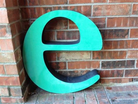 Large Reclaimed Metal Sign Lower Case Letter e