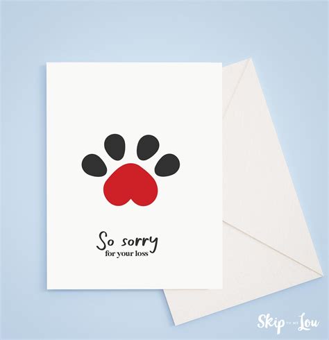 Remembering Beloved Companions: Free Printable Pet Sympathy Cards ...