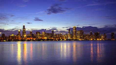 Chicago skyline from Lake Michigan wallpaper - backiee