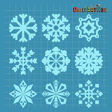 Snowflake Shapes Clip Art Set – Daily Art Hub // Graphics, Alphabets & SVG