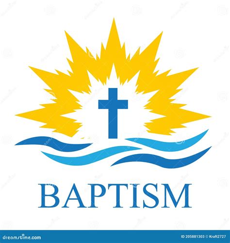 Baptism Water Cross Logo Vector Illustration | CartoonDealer.com #205881308