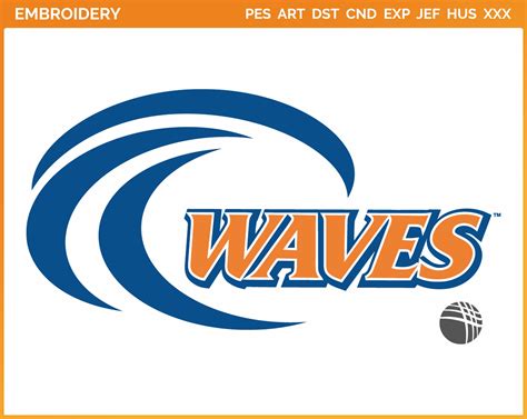 Pepperdine Waves - Alternate Logo (2004) - College Sports Embroidery Logo in 4 sizes & 8 formats