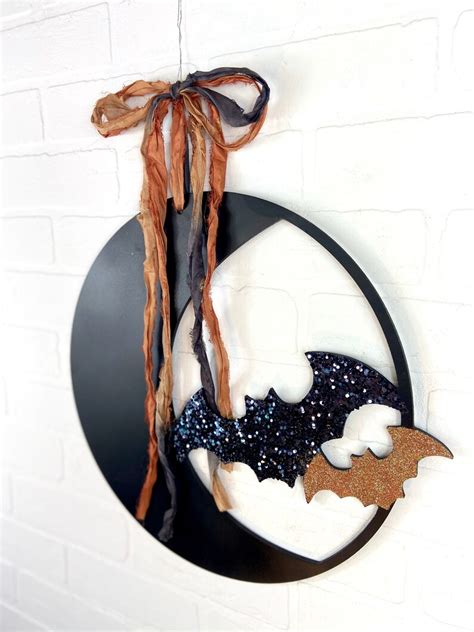 Halloween Front Door Decor Halloween Wreath Bat Decor | Etsy