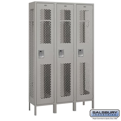 Extra Wide Vented Metal Locker - Single Tier - 3 Wide - 6 Feet High - 15 Inches Deep | Lockers.com