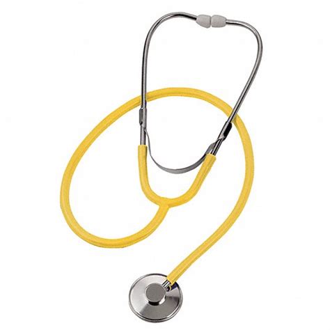 Nurse Stethoscope, Single Head, 30" Length, Adult, Yellow, Disposable ...