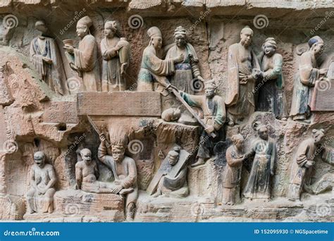 Sculpture Depicting Naraka or Buddhist Hell Realm at Dazu Rock Carvings Stock Photo - Image of ...