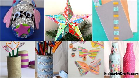 Recycled Washi Tape Crafts For Kids - Kids Art & Craft