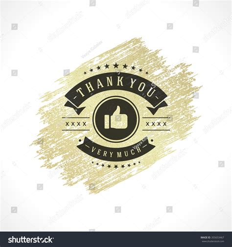 Thank You Typography Message Vintage Greeting Stock Vector (Royalty ...