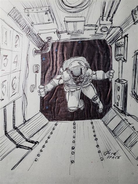 Space station Sketch, ballpointpen by Clord...!!!