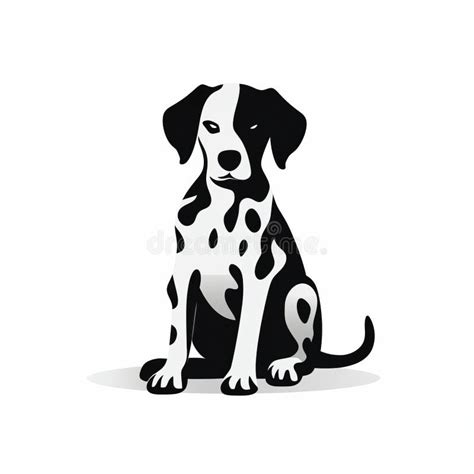 Graphic Symbolism: a Pensive Black and White Dog Logo Stock ...