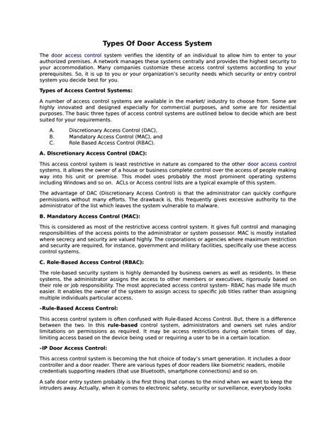 Door access systems and their types by ETCIPL 01 - Issuu