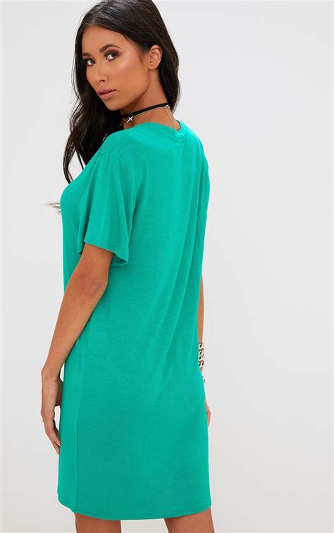 Basic Jade Green Short Sleeve T-Shirt Dress. Dresses ...